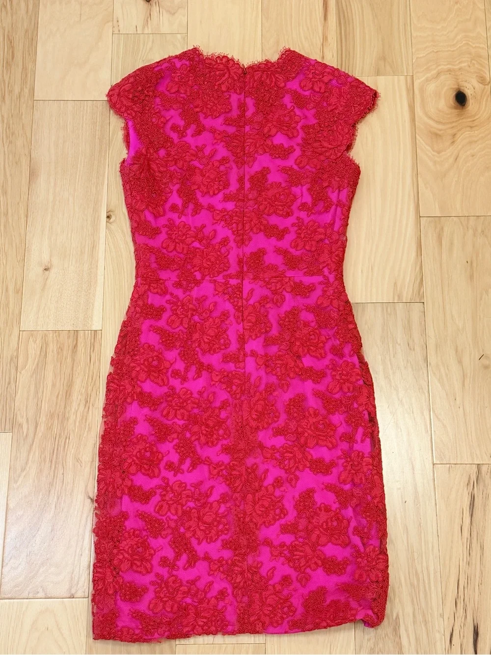 Reem Acra New York Women’s Pink Roxanne Lace Midi Dress